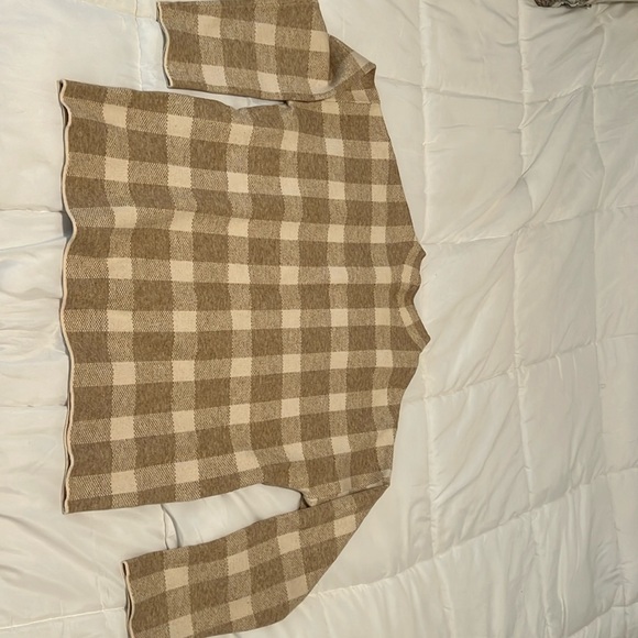 Women’s Buffalo plaid mock neck sweater- LARGE - Picture 1 of 8